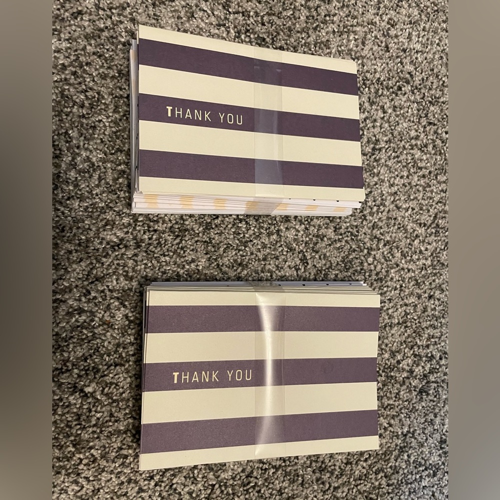 Thank you cards and envelopes